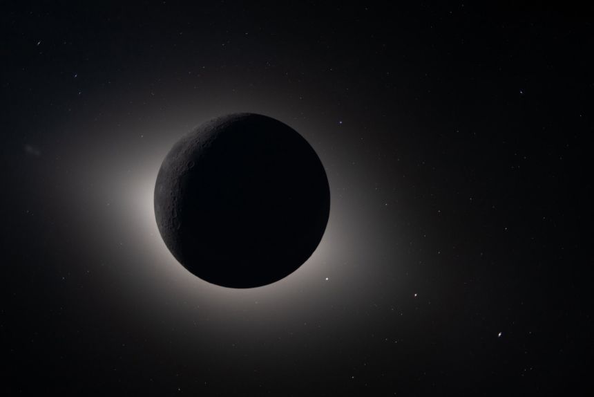 This photo taken by the Artemis II crew on April 6, shows the moon eclipsing the sun, a view few in human history have ever witnessed
